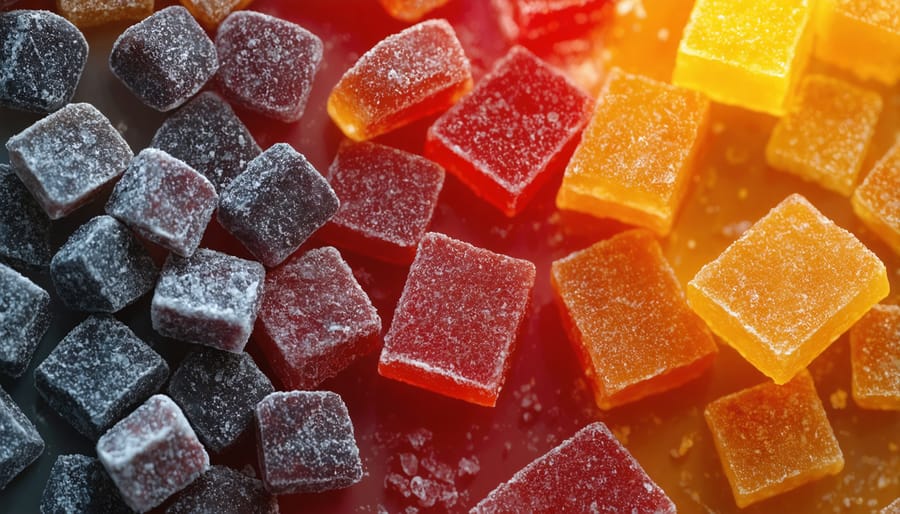 Enhanced photo of freeze-dried candy with vivid colors and sharp textures